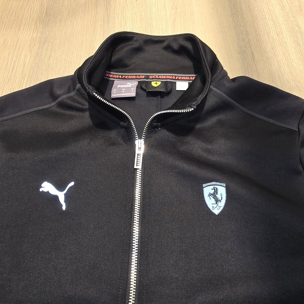 PUMA Scuderia Ferrari MT7 Style Full Zip Jacket Mens Black Casual Athletic Outer - Picture 2 of 10